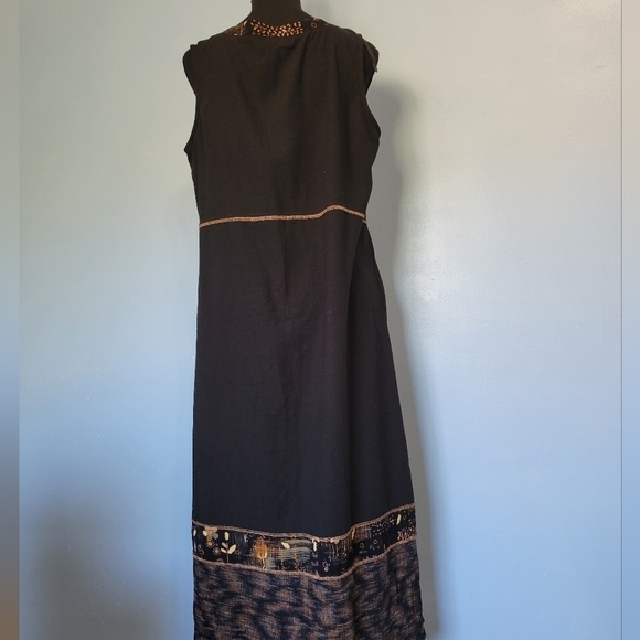 Vntg C.M. Shades Long Patchwork Dress Size Large? - Picture 2 of 11